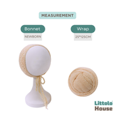 Baby Wool Knitted Wrap and Bonnet SR090 | NB | Light Cream Yellow